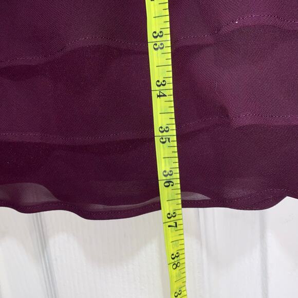 SL Fashions Women’s Size 12 Purple Tiered Ruffle Cocktail Dress with Bolero Jack - Picture 9 of 16